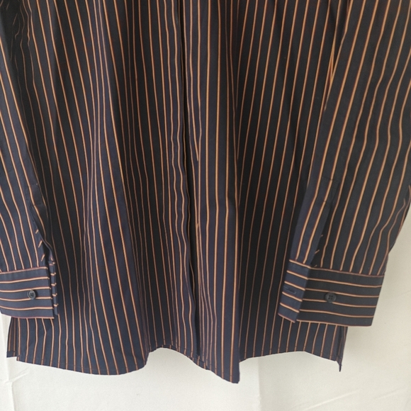 Lafayette 148 Striped Cotton Button Up Long Sleeve Shirt Size Small Women's - Picture 2 of 10